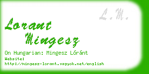lorant mingesz business card